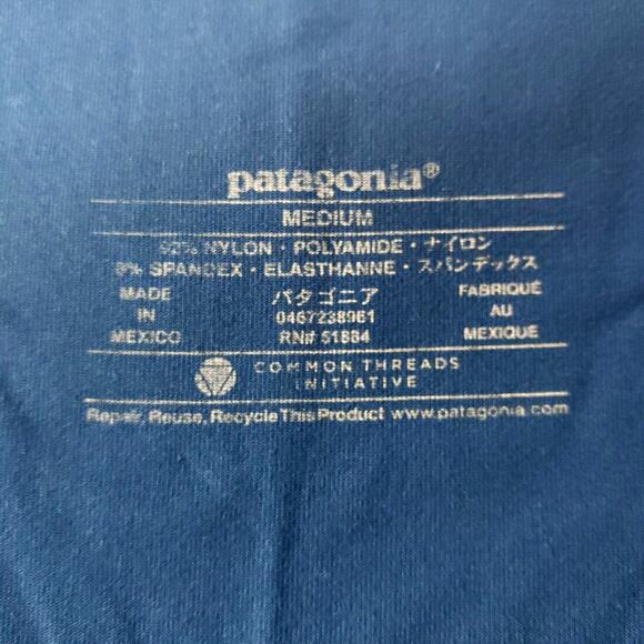 PATAGONIA Peacock Blue Bandha Twist Front Cap Sleeve Fit & Flare Dress Medium - Picture 4 of 5